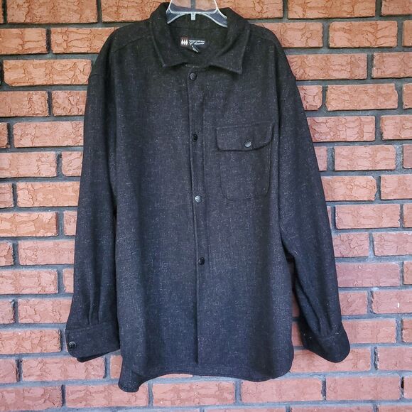 Banana Republic Cabinwear Shacket Mens L Wool Blend Workwear Jacket Gray FLAW - Picture 7 of 15